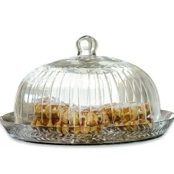Glasglocke mit Platte Layla